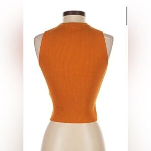 Zara Ribbed Sleeveless Tank Top in Burnt Orange